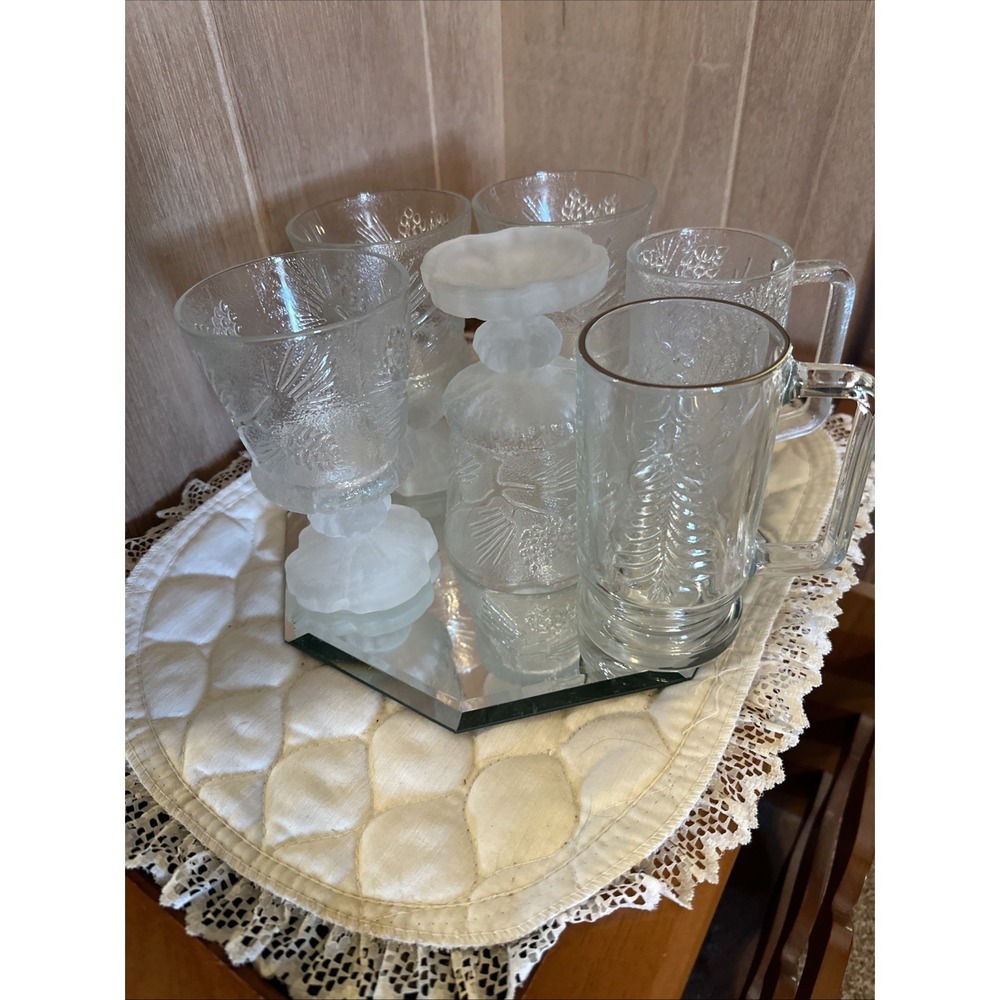 Tiara Indiana Ponderosa Pine Goblet And Beer‎ Mugs